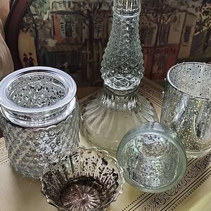 Pottery Barn Candlestick Included In Set Of 5 Heights/Textures #4D Holiday Glow